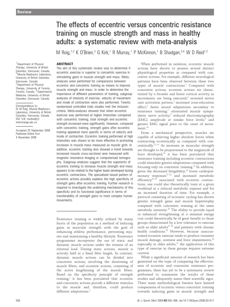 The Effects of Eccentric Versus Concentric Resistance Training On ...