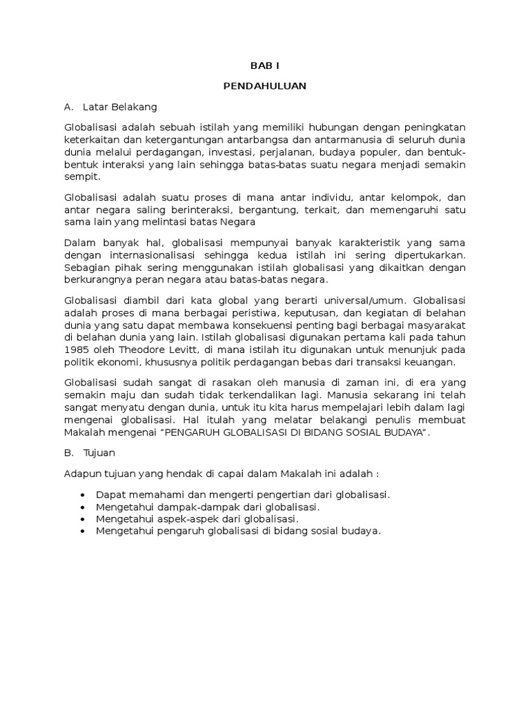 Dampak Globalisasi Di Bidang Sosial Budaya