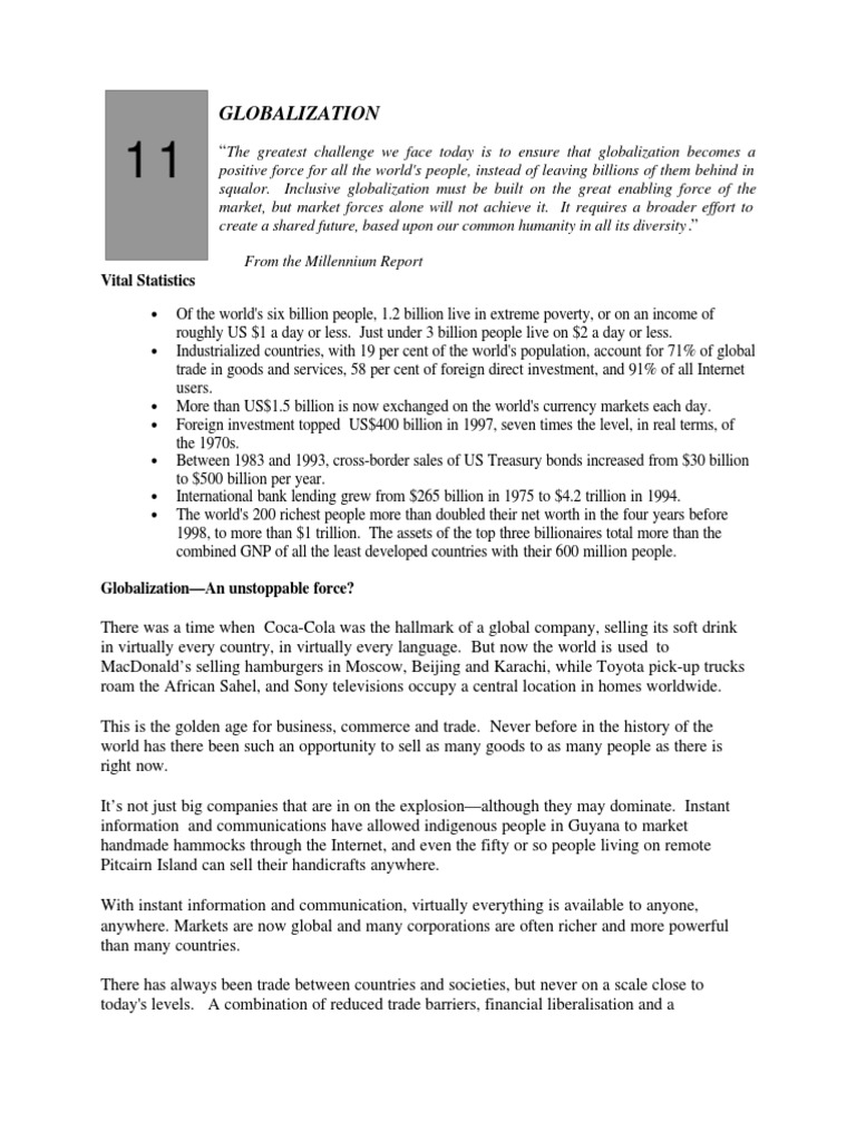 Globalization: Vital Statistics | PDF