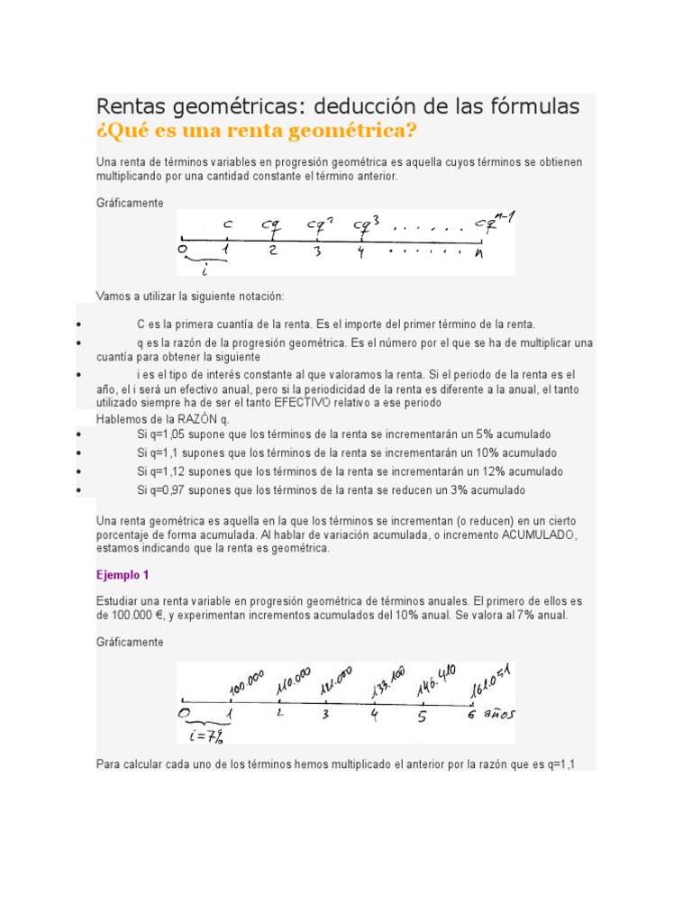 Rentas Geométricas | PDF | Porcentaje | Enseñanza de matemática