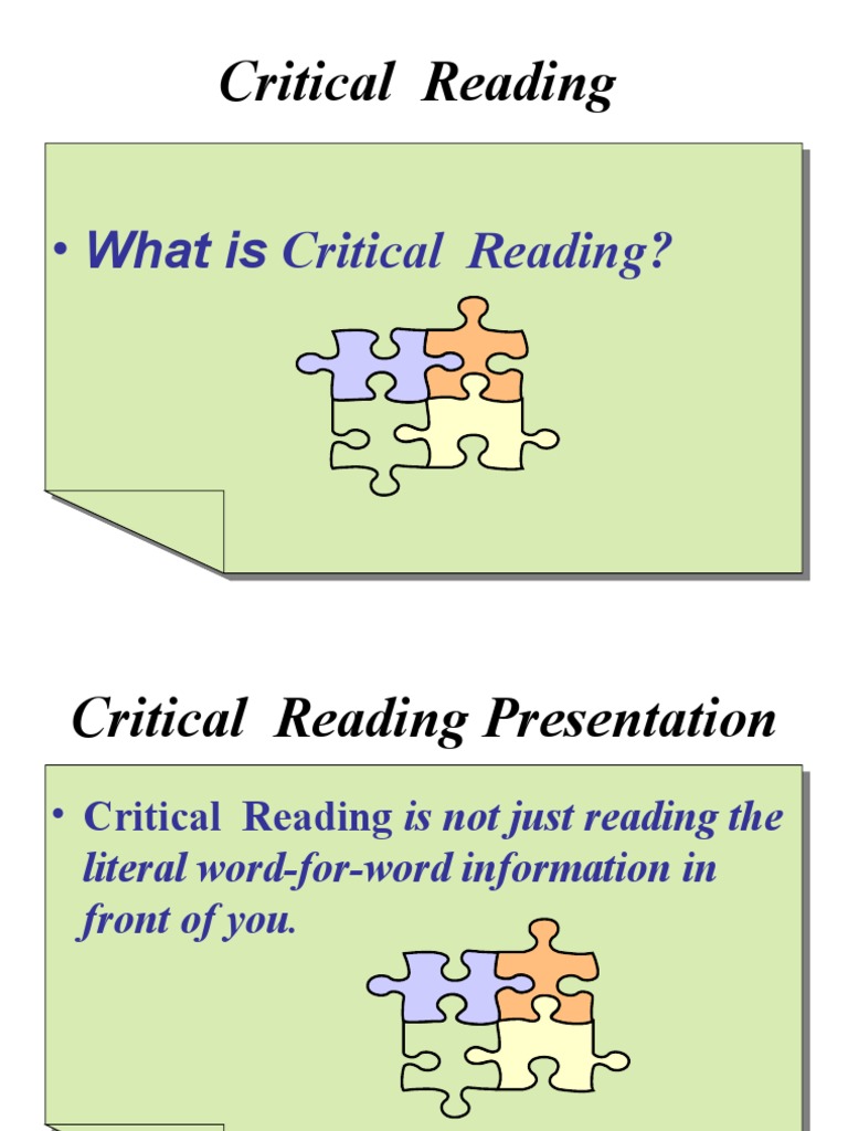 What Is Critical Reading? | PDF | Career & Growth | Self-Improvement