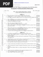 Question Papers of Computer Communication Networks