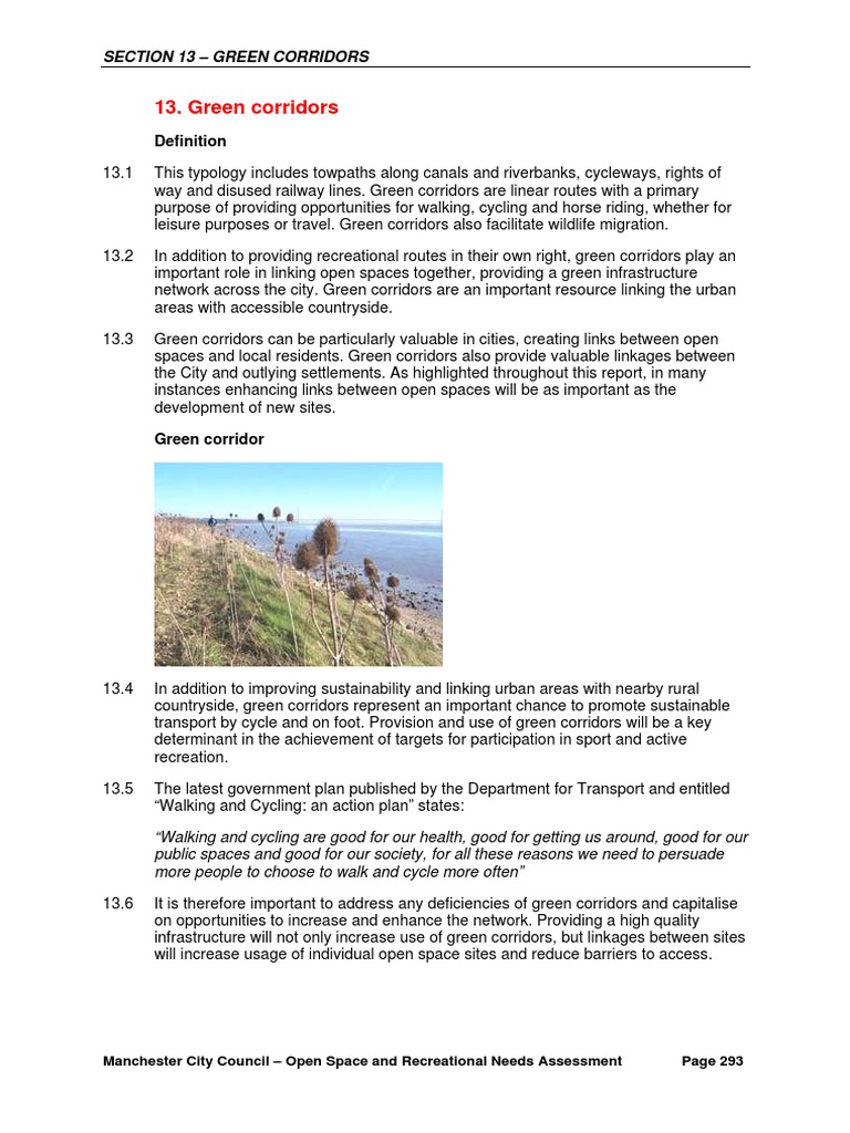 13 Green Corridors | PDF | Green Infrastructure | Sustainability