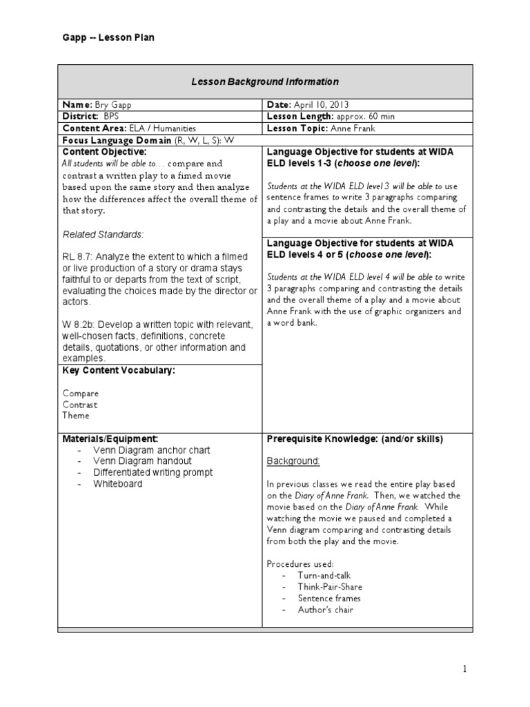 Compare and contrast lesson plan pdf image