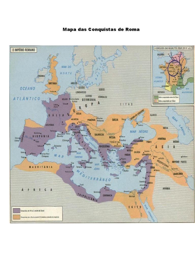 Mapa das Conquistas Romanas | PDF | Guerras Púnicas | República Romana