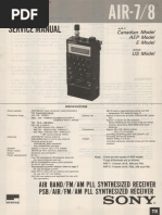 整備動作品　SONY AIR BAND ラジオ AIR-7 取説付（PDF) Sony Air7 and EL-7 Manuals Online | PDF