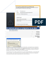 10 Motivos Porque Un Programa No Se Abre