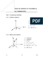 Eqs of Motions in Cylindrical & Spherical Coordinates