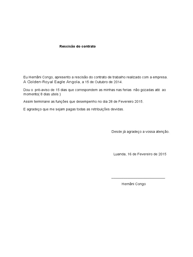 Carta despedimento
