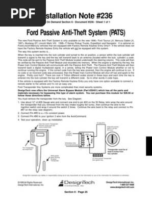 Greatest Ford 2002 Ford Explorer Anti Theft Bypass