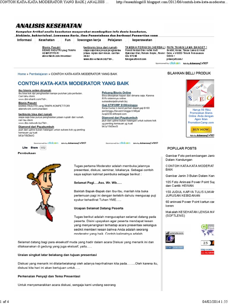 Contoh Kata kata Moderator Yang Baik Analisis Kesehatan Contoh Kata kata Moderator Yang Baik Analisis Kesehatan