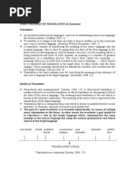 Summary Translation Theory