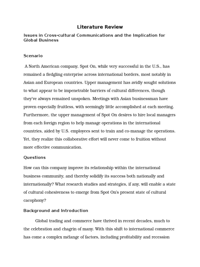 Cross cultural communication research paper image