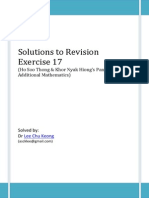 Solutions To Revision Exercise 17: (Ho Soo Thong & Khor Nyak Hiong's Panpac Additional Mathematics)