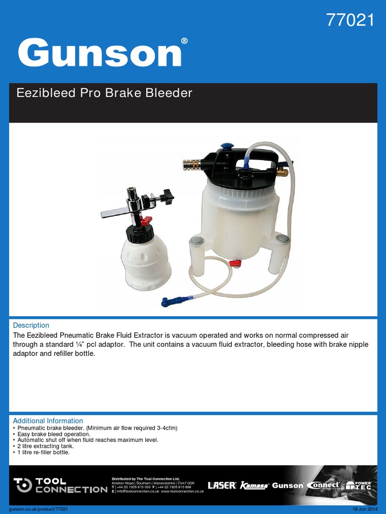 Eezibleed Pro Brake Bleeder Guide | PDF | Vehicle Parts | Liquids