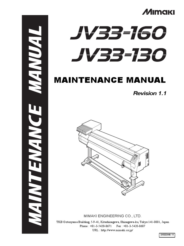 Mimaki JV33 Maintenance Manual | Manufactured Goods | Equipment