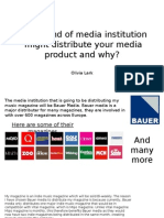 What Kind of Media Institution Might Distribute Your Media Product and Why?