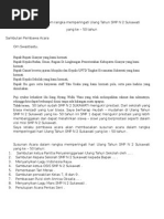 Susunan Acara Dalam Rangka Memperingati Ulang Tahun SMP N 2 Sukawati