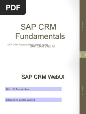 Sap Crm Fundamentals Webui 
