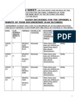 Edit Decision Sheet 