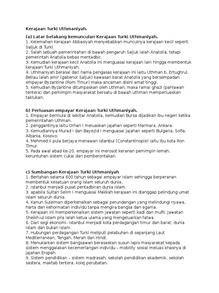 Kerajaan Turki Uthmaniyah Pdf