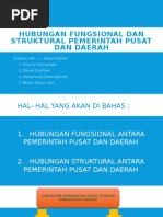 Hubungan Fungsional Dan Struktural Pemerintah Pusat Dan Daerah