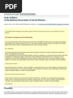 Code of Ethics of the National Association of Social Workers