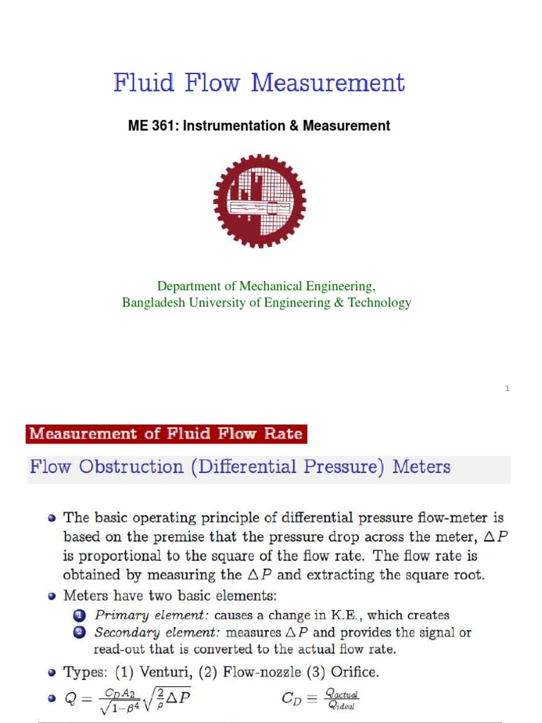 Fluid Flow Measurement PDF