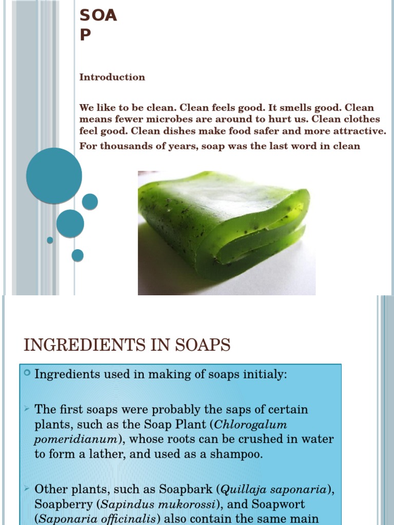 Soaps PDF Soap Chemical Substances
