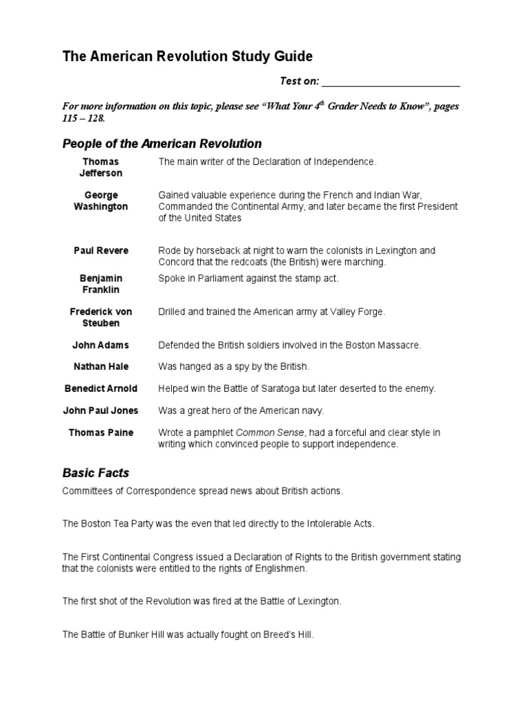 American revolution questions and answers image