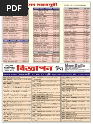 Kolkata To Malda Bus Route Map Bus Time Table (Govt. & Private) Of Malda Pdf | Pdf