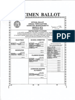Lexington Town Election Ballot: March 2, 2015