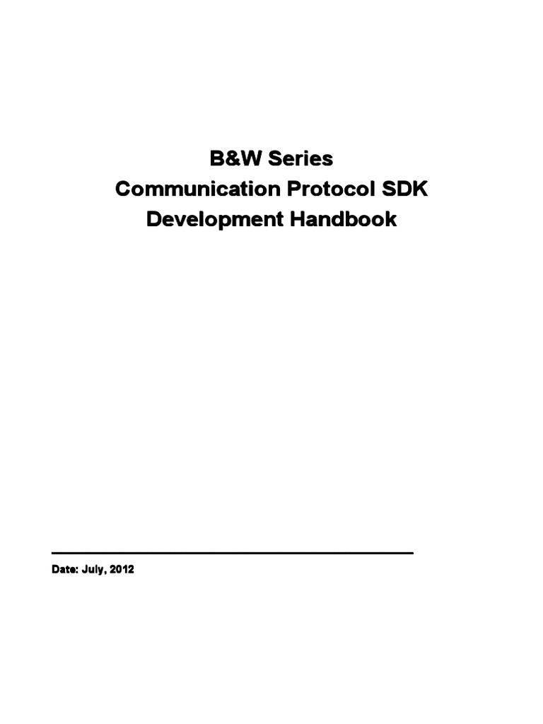 B&W SDK Manual | PDF | Parameter (Computer Programming) | Port ...