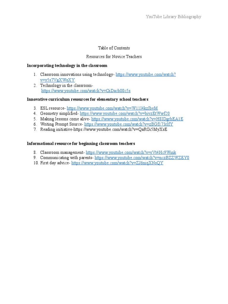 YouTube Resources for New Teachers | PDF | Classroom Management | Teachers