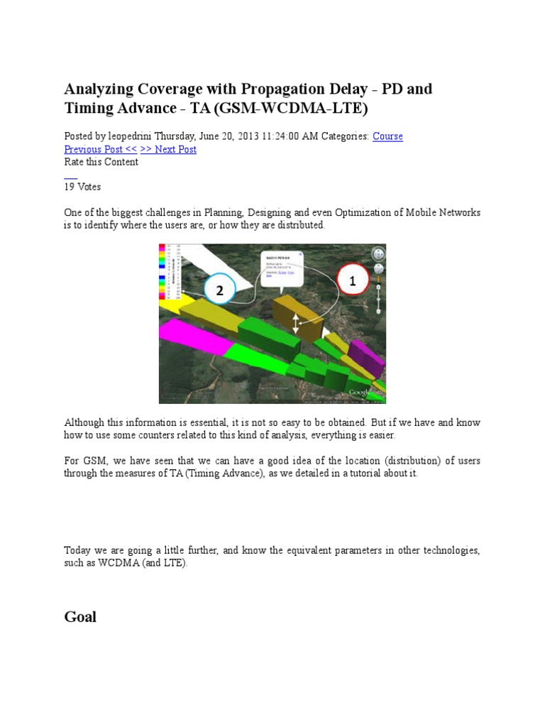 Analyzing Coverage With Propagation DelayPD and Timing Advance TA