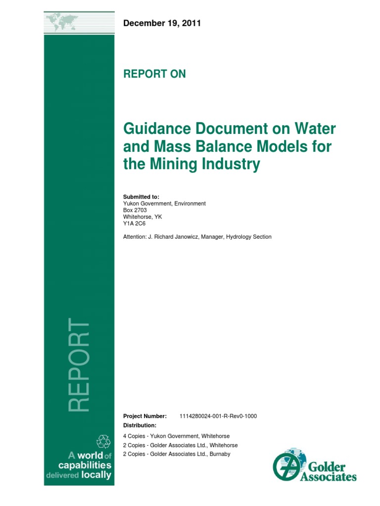 Mine Water Balance | PDF | Water Resources | Mining