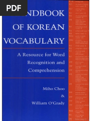 Cho Handbook Of Korean Vocabulary 1996