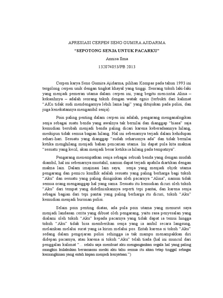Apresiasi Cerpen Seno Gumira Ajidarma PDF