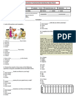 Examen de Recuperación de Ingles Grado 7 Plan 20