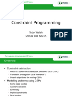 Constraint Programming: Toby Walsh Unsw and Nicta