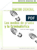 Investigación Criminal: Los Medios de Prueba y La Criminalística