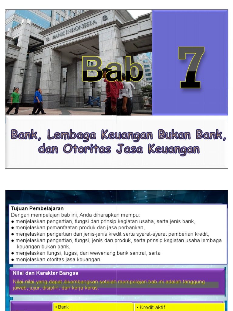 Bab 7 Bank Lembaga Keuangan Bukan Bank Dan Otoritas Jasa Keuangan Pdf