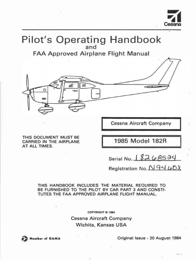 Cessna 182R POH PDF Computing And Information Technology