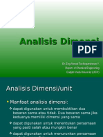 Analisis Dimensi Dan Neraca Massa