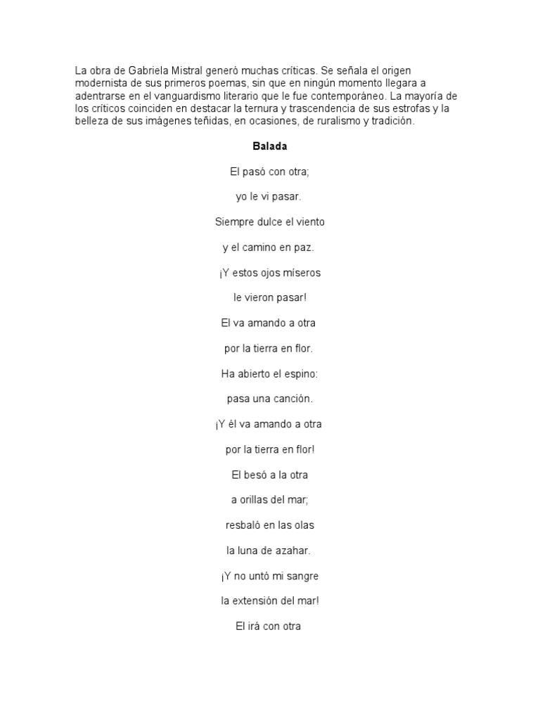 La Obra de Gabriela Mistral Amor Dios