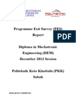 Programme Exit Survey (PES) DIS 2013 Session (DEM)