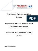 Programme Exit Survey (PES) DIS 2013 Session (DPM) V1