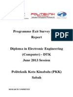 Programme Exit Survey (PES) JUNE 2013 Session (DTK) V1