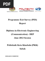 Programme Exit Survey (PES) JUNE 2013 Session (DEP) V1