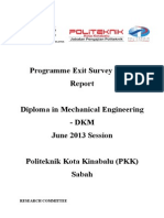 Programme Exit Survey (PES) JUNE 2013 Session (DKM)